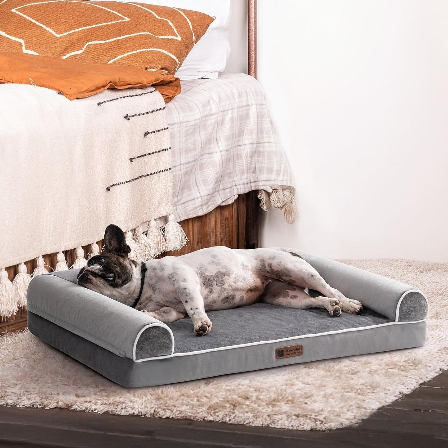 Orthopedic Egg Foam Dog Bed – Waterproof & Washable Sofa for Medium to Large Dogs (40" x 30")
